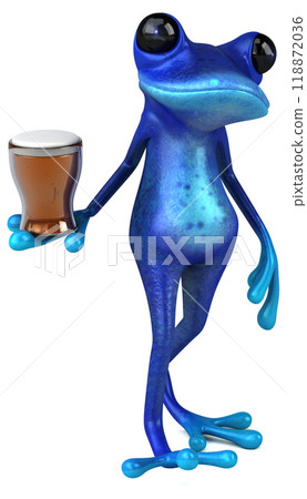 Fun blue frog - 3D Illustration Fun blue frog - 3D Illustration 118872036