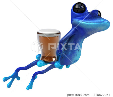 Fun blue frog - 3D Illustration Fun blue frog - 3D Illustration 118872037