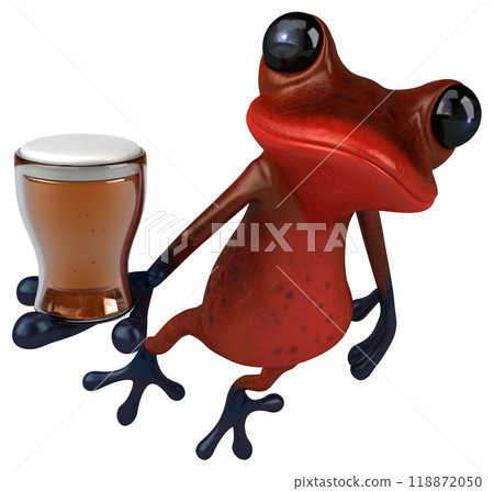 Fun red frog - 3D Illustration Fun red frog - 3D Illustration 118872050