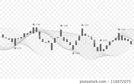 Stock market or Forex trading graph in graphic concept for financial investment or economic trends business idea design. Worldwide finance background. Vector illustration 118872075