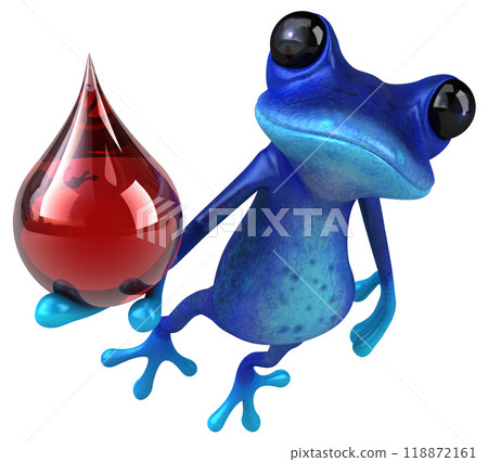 Fun blue frog - 3D Illustration Fun blue frog - 3D Illustration 118872161
