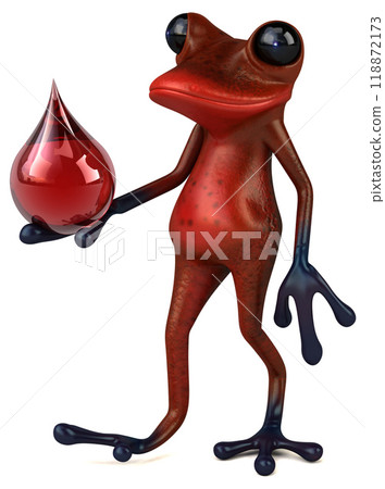 Fun red frog - 3D Illustration 118872173
