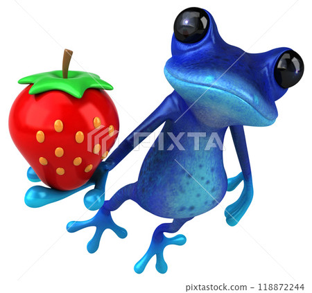 Fun blue frog - 3D Illustration Fun blue frog - 3D Illustration 118872244