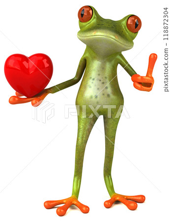 Fun frog - 3D Illustration Fun frog - 3D Illustration 118872304