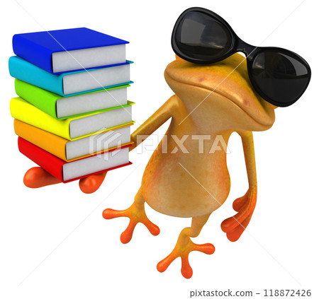 Fun yellow frog - 3D Illustration 118872426