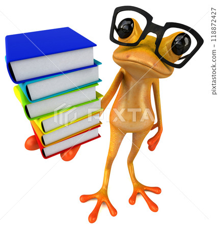 Fun yellow frog - 3D Illustration Fun yellow frog - 3D Illustration 118872427