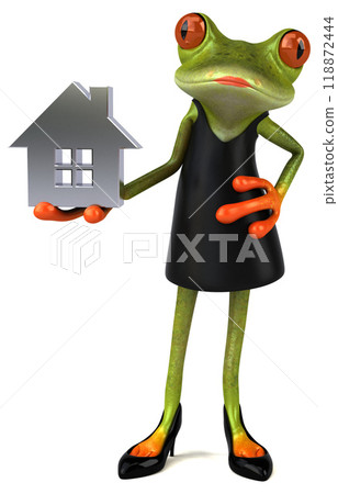 Fun frog - 3D Illustration Fun frog - 3D Illustration 118872444