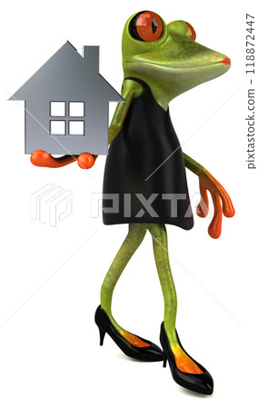 Fun frog - 3D Illustration Fun frog - 3D Illustration 118872447