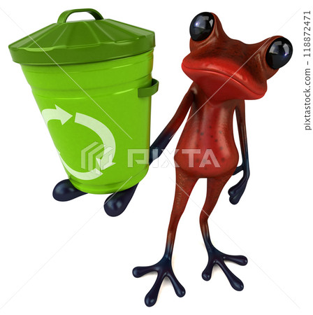 Fun red frog - 3D Illustration Fun red frog - 3D Illustration 118872471