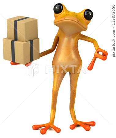 Fun yellow frog - 3D Illustration Fun yellow frog - 3D Illustration 118872550