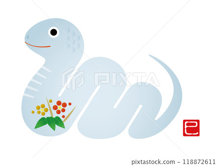 2025 New Year's card, snake year, snake, zodiac ornament 118872611