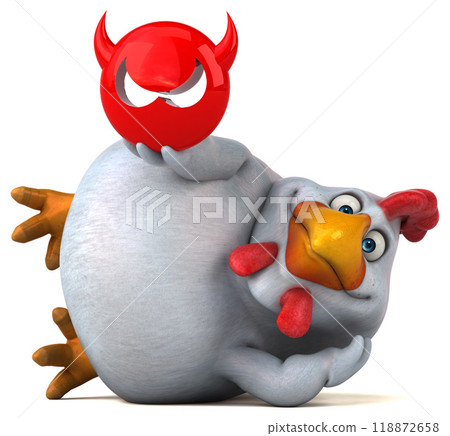 Fun chicken - 3D Illustration Fun chicken - 3D Illustration 118872658