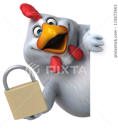 Fun chicken - 3D Illustration 118872663