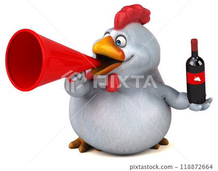 Fun chicken - 3D Illustration 118872664