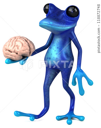 Fun blue frog - 3D Illustration Fun blue frog - 3D Illustration 118872748