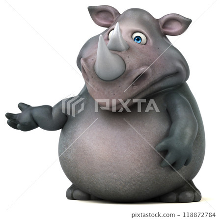 Fun rhinoceros - 3D Illustration Fun rhinoceros - 3D Illustration 118872784