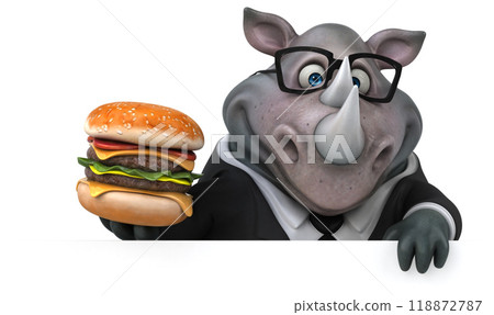 Fun rhinoceros - 3D Illustration Fun rhinoceros - 3D Illustration 118872787