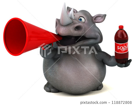 Fun rhinoceros - 3D Illustration Fun rhinoceros - 3D Illustration 118872808
