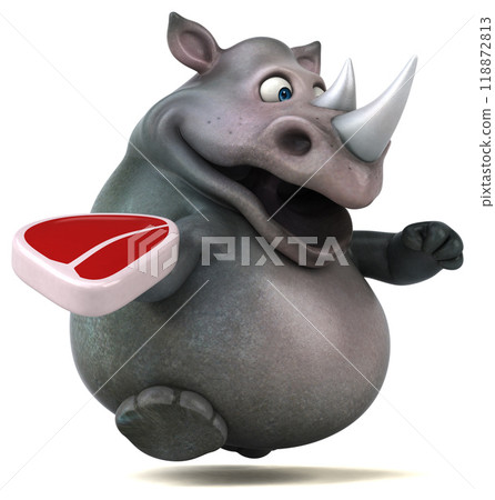 Fun rhinoceros - 3D Illustration Fun rhinoceros - 3D Illustration 118872813