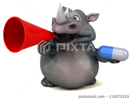 Fun rhinoceros - 3D Illustration 118872819
