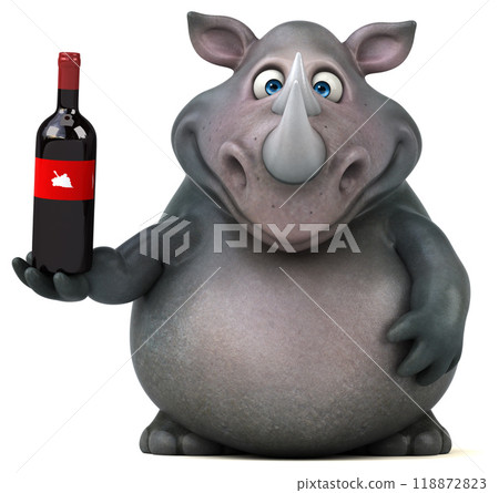 Fun rhinoceros - 3D Illustration Fun rhinoceros - 3D Illustration 118872823