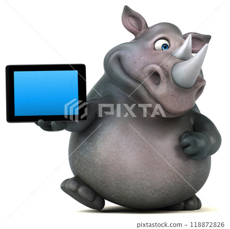 Fun rhinoceros - 3D Illustration Fun rhinoceros - 3D Illustration 118872826