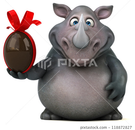 Fun rhinoceros - 3D Illustration Fun rhinoceros - 3D Illustration 118872827