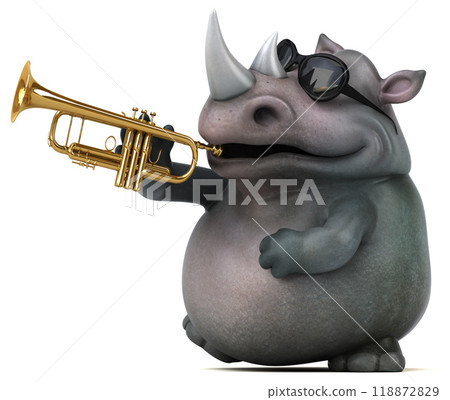 Fun rhino - 3D Illustration 118872829
