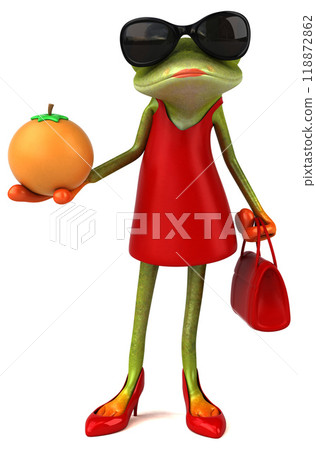 Fun frog - 3D Illustration Fun frog - 3D Illustration 118872862