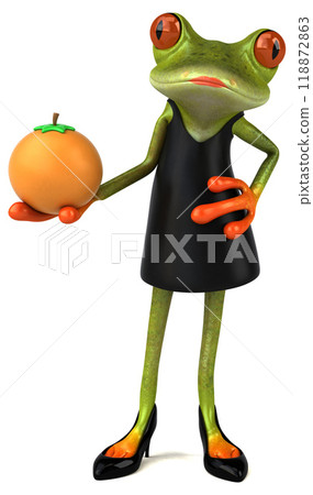 Fun frog - 3D Illustration Fun frog - 3D Illustration 118872863