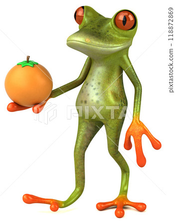 Fun frog - 3D Illustration Fun frog - 3D Illustration 118872869