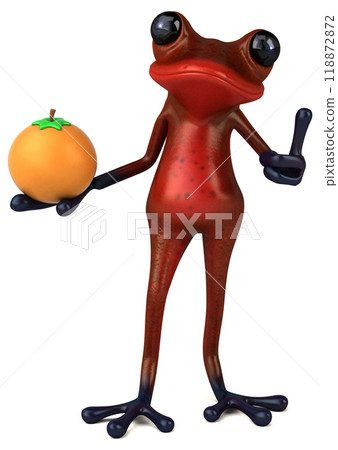 Fun red frog - 3D Illustration Fun red frog - 3D Illustration 118872872