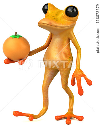 Fun yellow frog - 3D Illustration Fun yellow frog - 3D Illustration 118872879