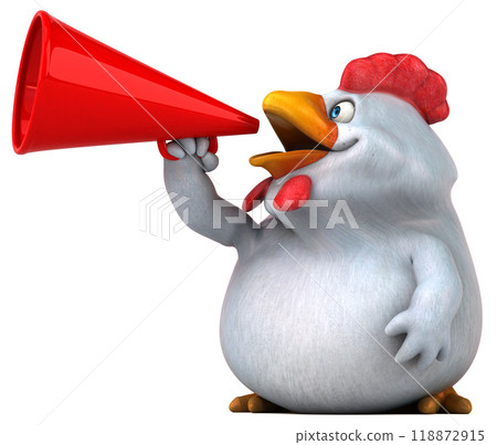 Fun chicken - 3D Illustration Fun chicken - 3D Illustration 118872915