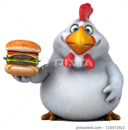 Fun chicken - 3D Illustration Fun chicken - 3D Illustration 118872922