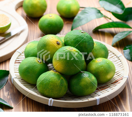 柑橘（早期柑）木紋背景 118873161