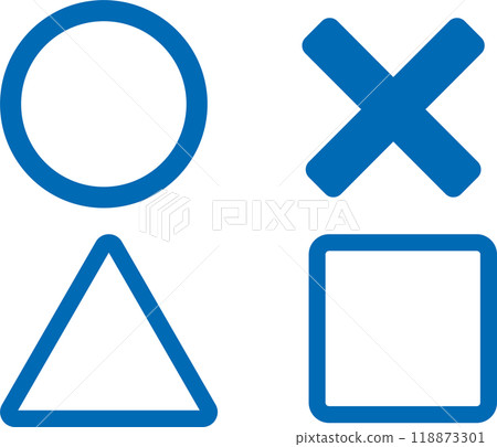 X, Xs, Triangles, Squares Icon Set Quiz 118873301