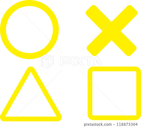 X, Xs, Triangles, Squares Icon Set Quiz 118873304