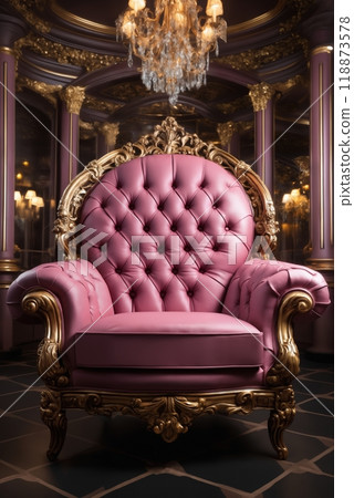 a luxurious vintage armchair in the interior of the palace a luxurious vintage armchair in the interior of the palace 118873578