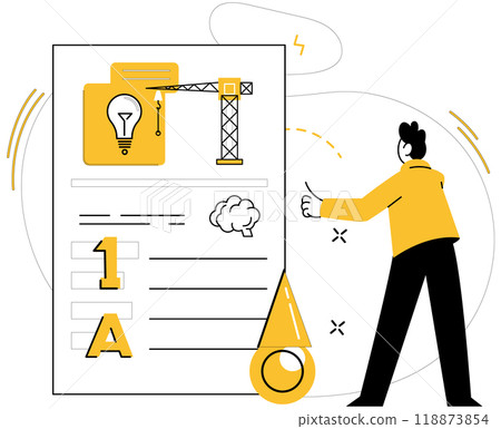 Structured thinking vector illustration. Innovation transforms into opportunities in crucible strategic minds Progress flourishes where individuality and structured thinking intersect 118873854
