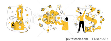 Structured thinking vector illustration. Innovation transforms into opportunities in crucible strategic minds Progress flourishes where individuality and structured thinking intersect Structured thinking vector illustration. Innovation transforms into opportunities in crucible strategic minds Progress flourishes where individuality and structured thinking intersect 118873863
