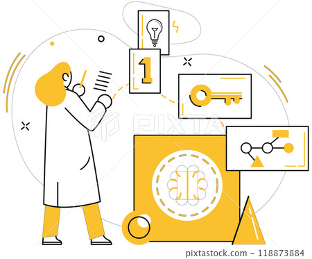 Structured thinking vector illustration. Structured thinking metaphorically dances with creativity in ballet innovation Intelligence and structured thinking are pillars in temple strategic minds 118873884