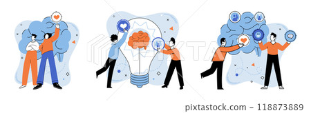 Thought process vector illustration. Research provides raw material for creative analysis Education is foundation for strategic thought process Imagination breathes life into process creativity Thought process vector illustration. Research provides raw material for creative analysis Education is foundation for strategic thought process Imagination breathes life into process creativity 118873889