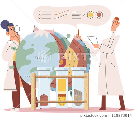 Scientific research. Vector illustration. Continuous learning is essential for staying updated with latest scientific research Experimentation allows scientists to test hypotheses and gather empirical 118873914