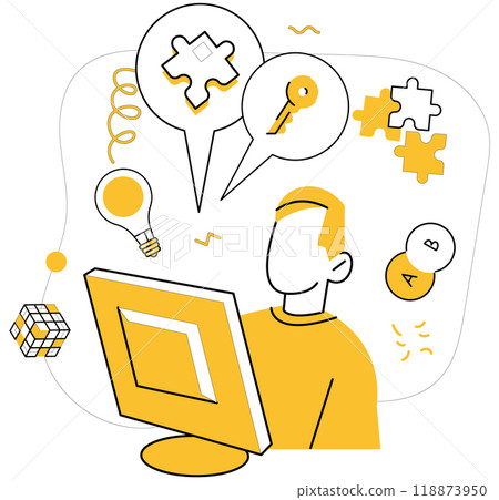 Structured thinking vector illustration. Structured thinking metaphorically dances with creativity in ballet innovation Intelligence and structured thinking are pillars in temple strategic minds 118873950