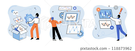 Technical analysis. Vector illustration. Financial planning incorporates technical analysis to optimize investment decisions and achieve financial goals Technical analysis helps traders analyze market 118873962