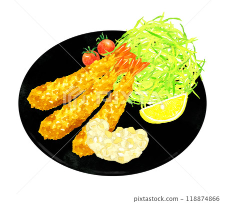 炸蝦套餐(加塔塔醬) 手繪水彩插畫烹飪/食物 炸蝦套餐(加塔塔醬) 手繪水彩插畫烹飪/食物 118874866