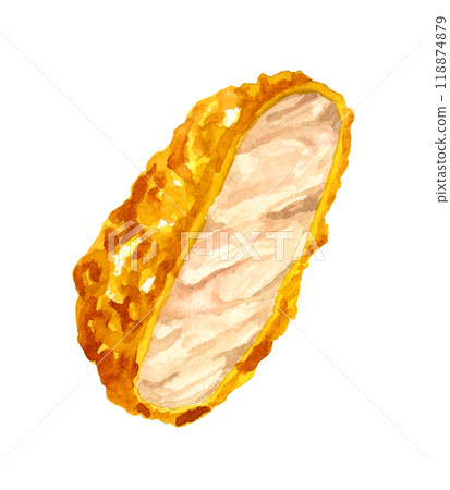 1片炸豬排烹飪/食物手繪水彩插畫素材 1片炸豬排烹飪/食物手繪水彩插畫素材 118874879