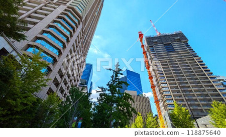 High-rise buildings under construction in Umekita 118875640
