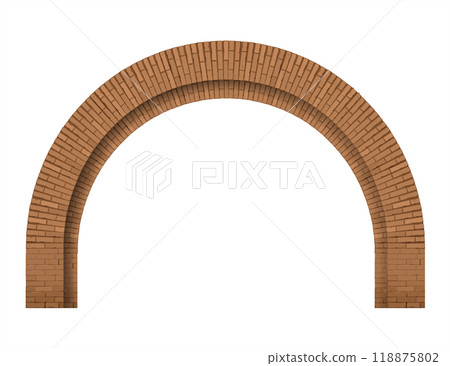 Old brick arch loft facade Old brick 118875802